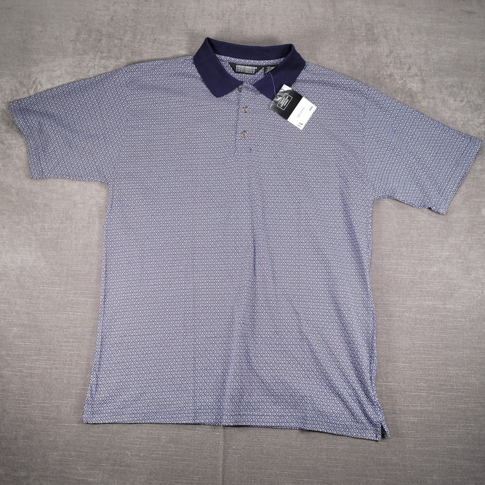Knightsbridge Polo Shirt Geometric‎ Print Short Sleeve Casual Top Large New